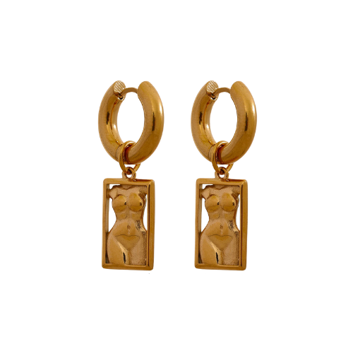 Aira Body Drop Hoops - Waterproof Stainless Steel Earrings