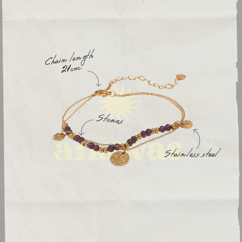 Zahra Red Stone Anklet