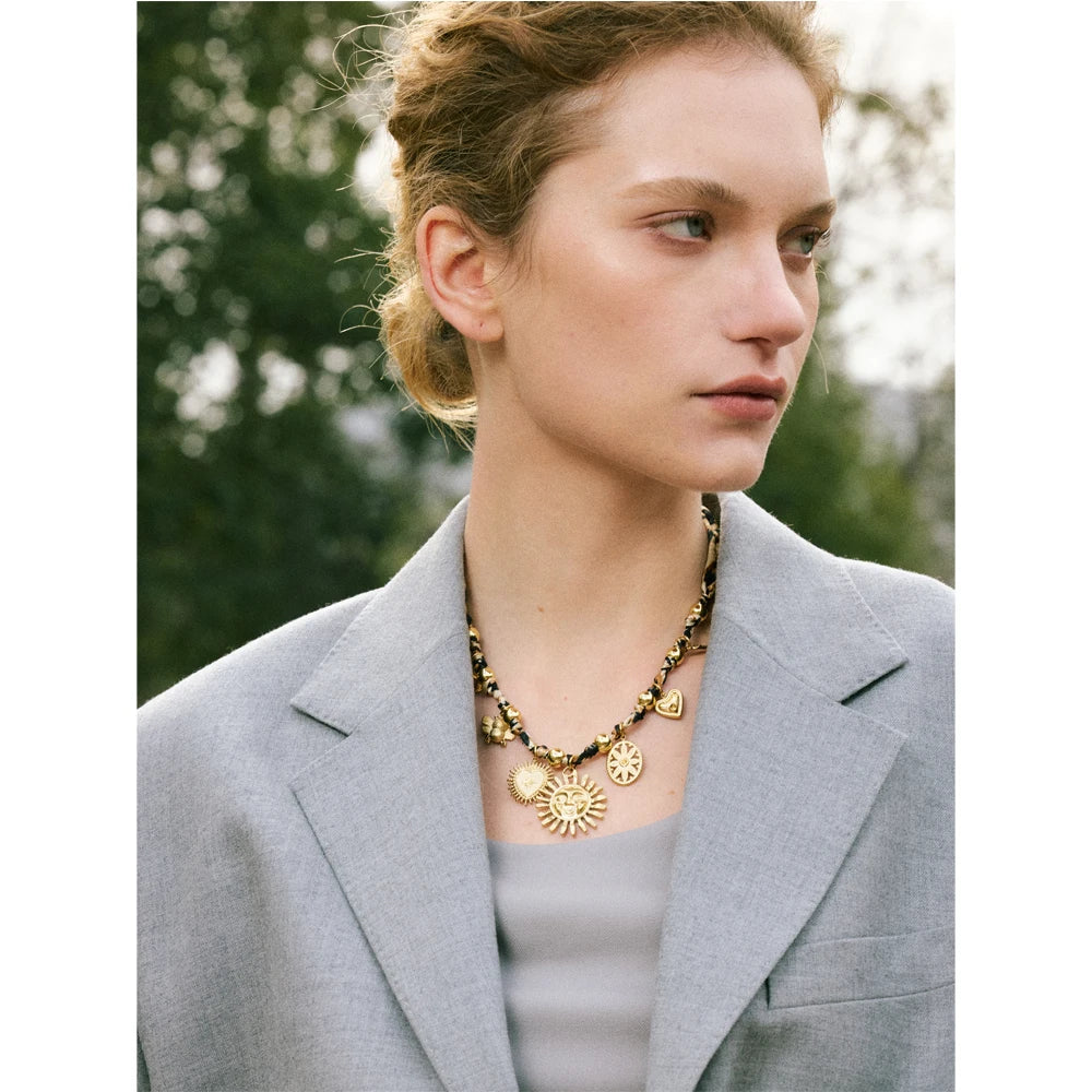 Amani Golden Leopard & Sun Pendant