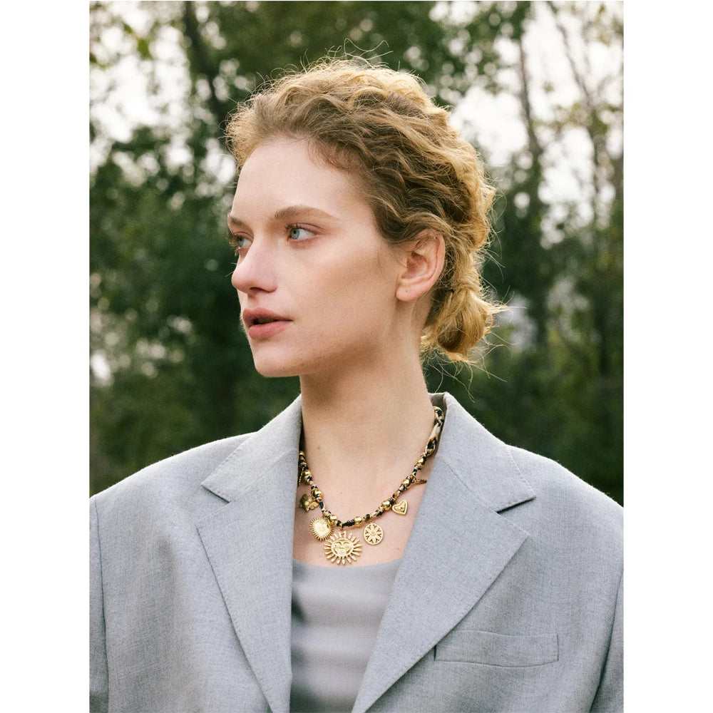 Amani Golden Leopard & Sun Pendant