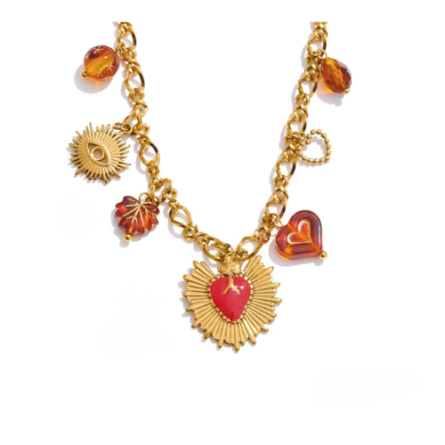 Lola Heart & Spikes Charm Necklace