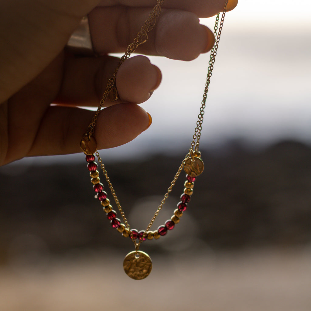 Zahra Red Stone Anklet