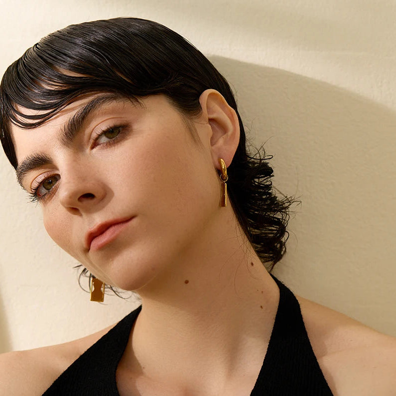 Aira Body Drop Hoops - Waterproof Stainless Steel Earrings