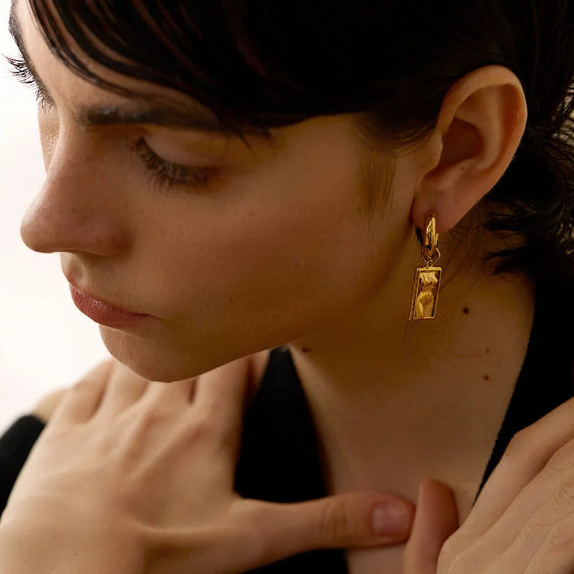 Aira Body Drop Hoops - Waterproof Stainless Steel Earrings