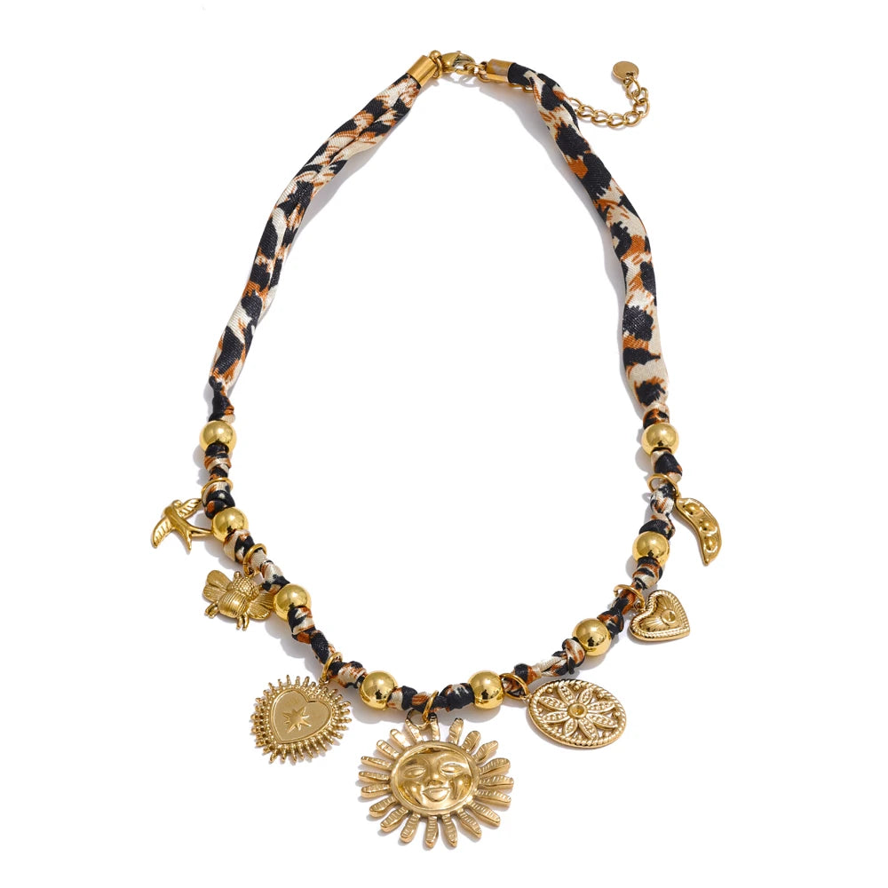 Amani Golden Leopard & Sun Pendant