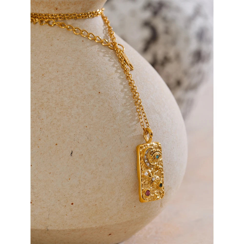 Iris Moon & Star Charm necklace