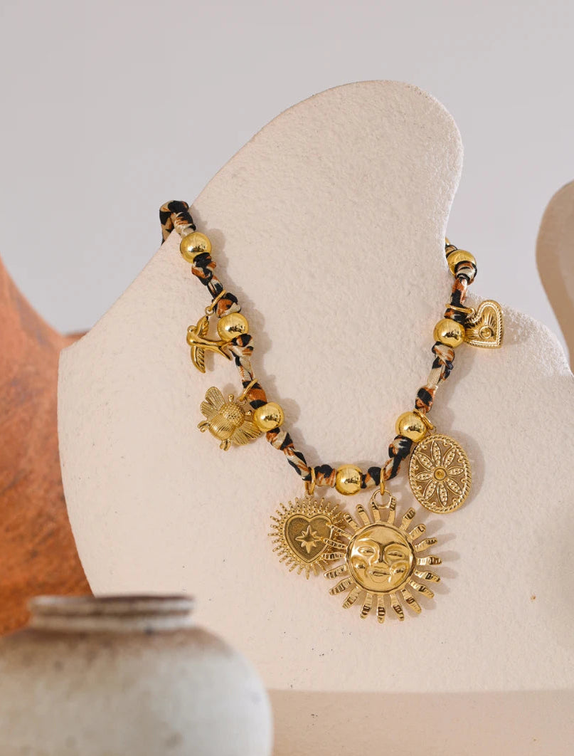 Amani Golden Leopard & Sun Pendant