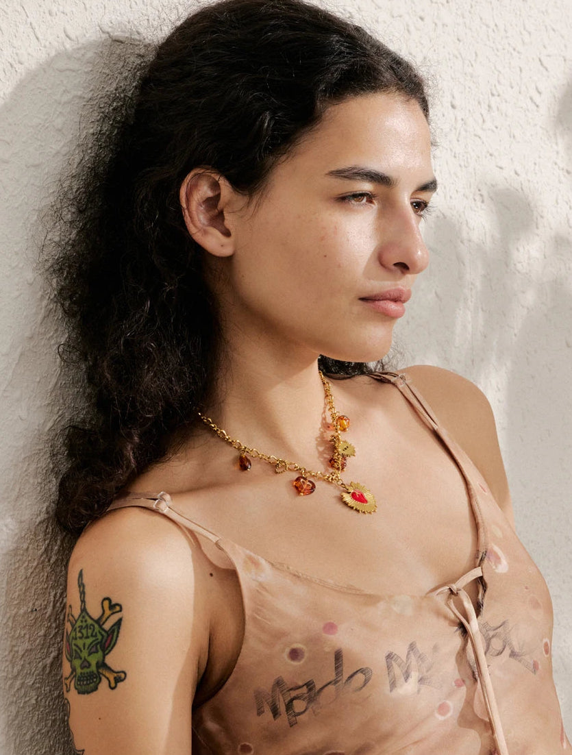 Lola Heart & Spikes Charm Necklace