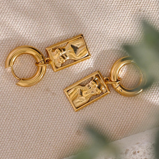 Aira Body Drop Hoops - Waterproof Stainless Steel Earrings