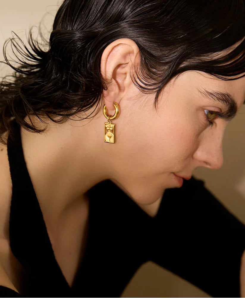 Aira Body Drop Hoops - Waterproof Stainless Steel Earrings