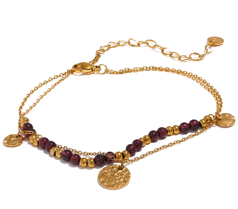Zahra Red Stone Anklet
