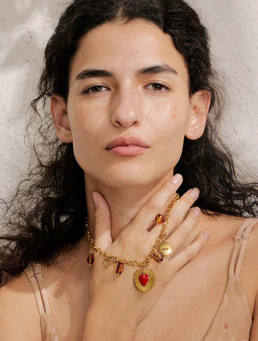 Lola Heart & Spikes Charm Necklace