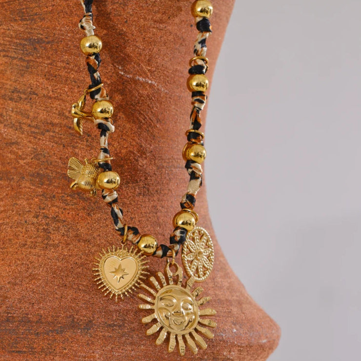 Amani Golden Leopard & Sun Pendant