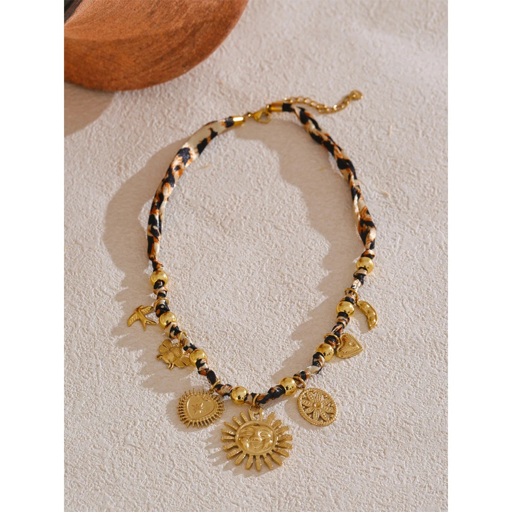 Amani Golden Leopard & Sun Pendant