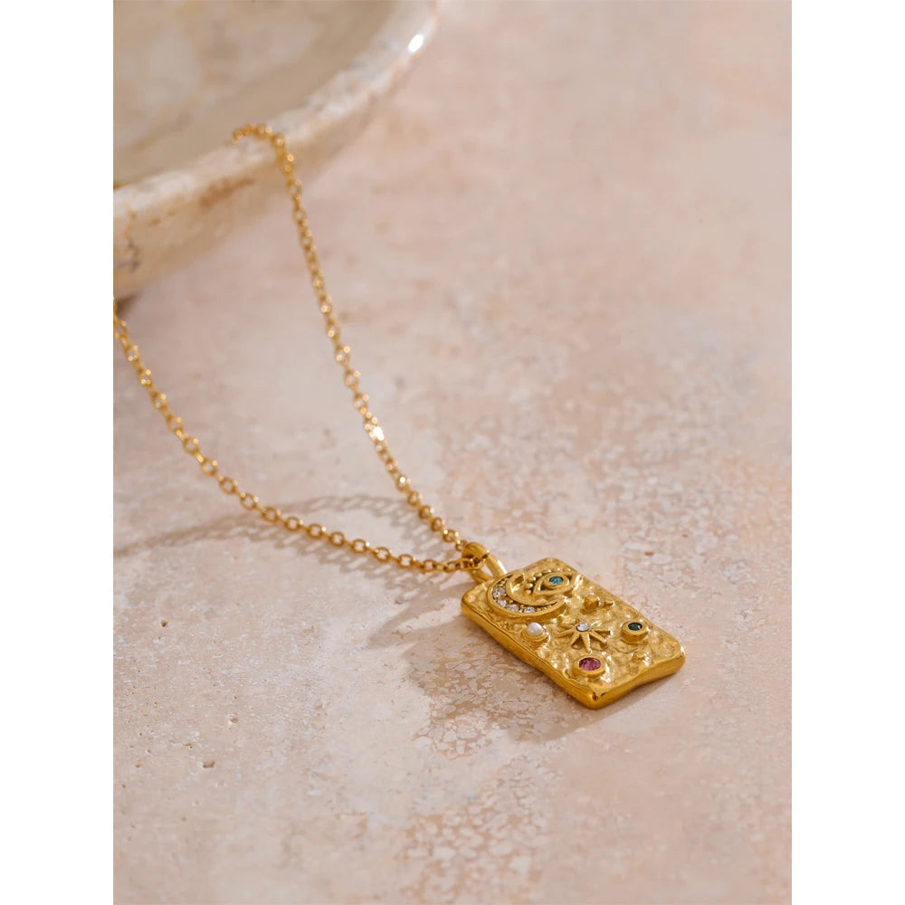 Iris Moon & Star Charm necklace