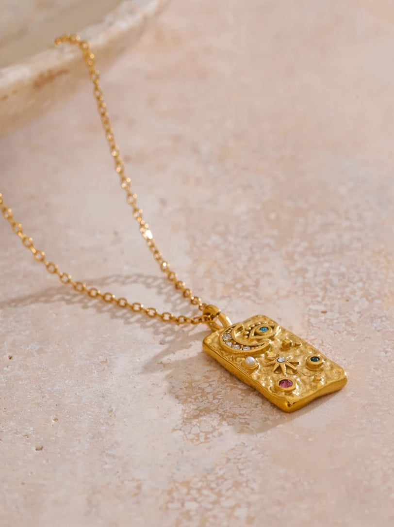 Iris Moon & Star Charm necklace