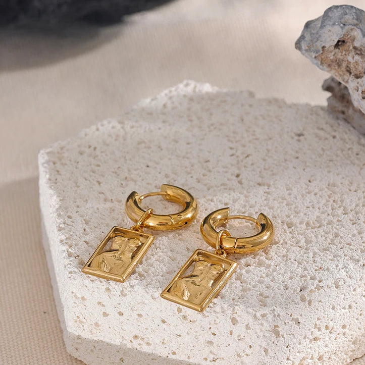 Aira Body Drop Hoops - Waterproof Stainless Steel Earrings