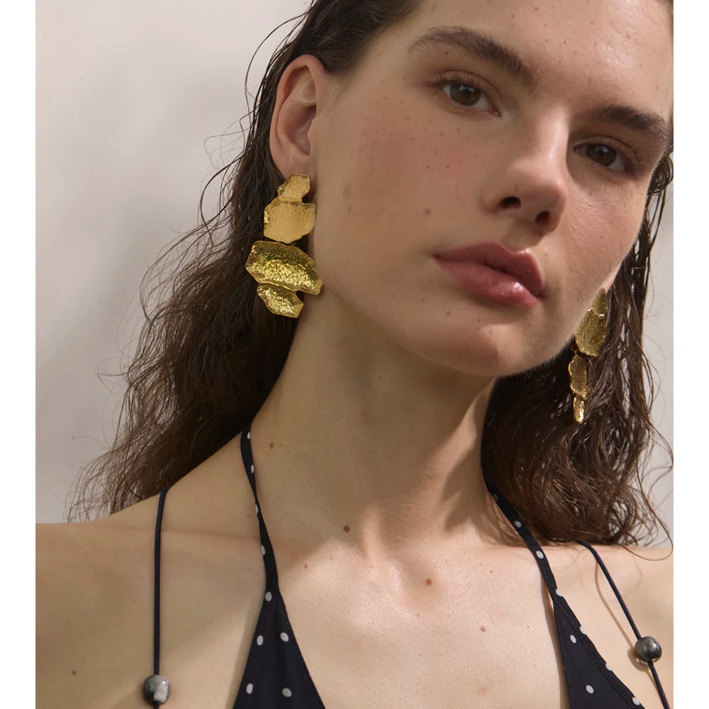 Mireya Hammer Geometric Drop Earrings