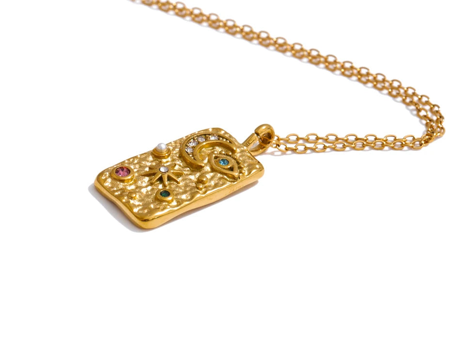 Iris Moon & Star Charm necklace