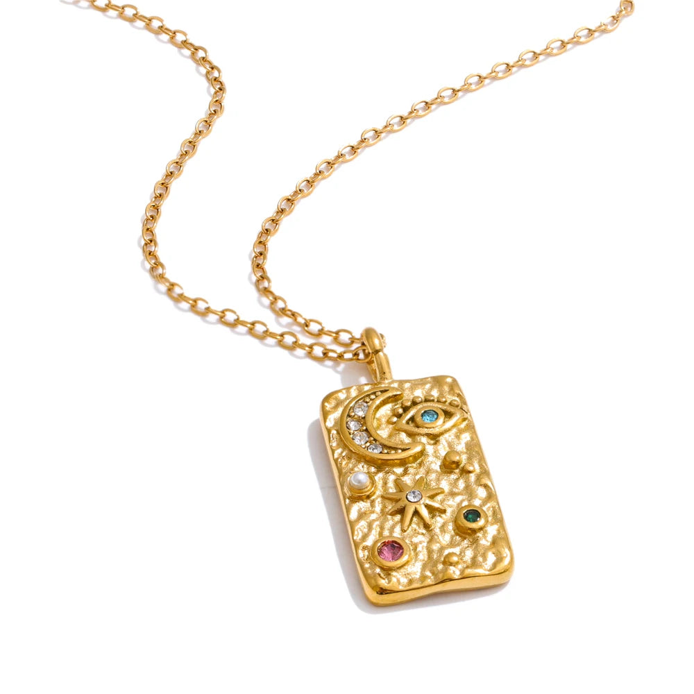 Iris Moon & Star Charm necklace
