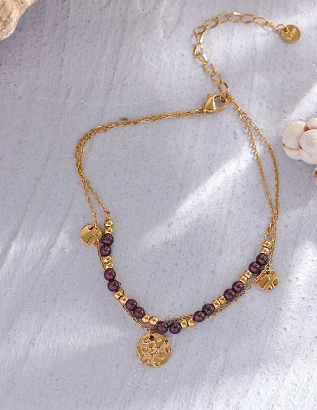 Zahra Red Stone Anklet