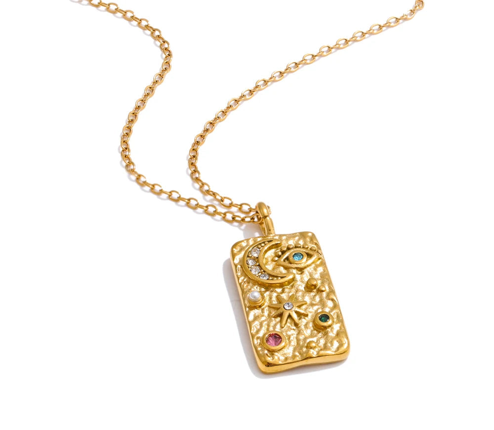 Iris Moon & Star Charm necklace