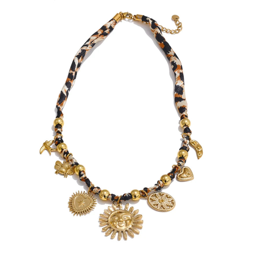 Amani Golden Leopard & Sun Pendant