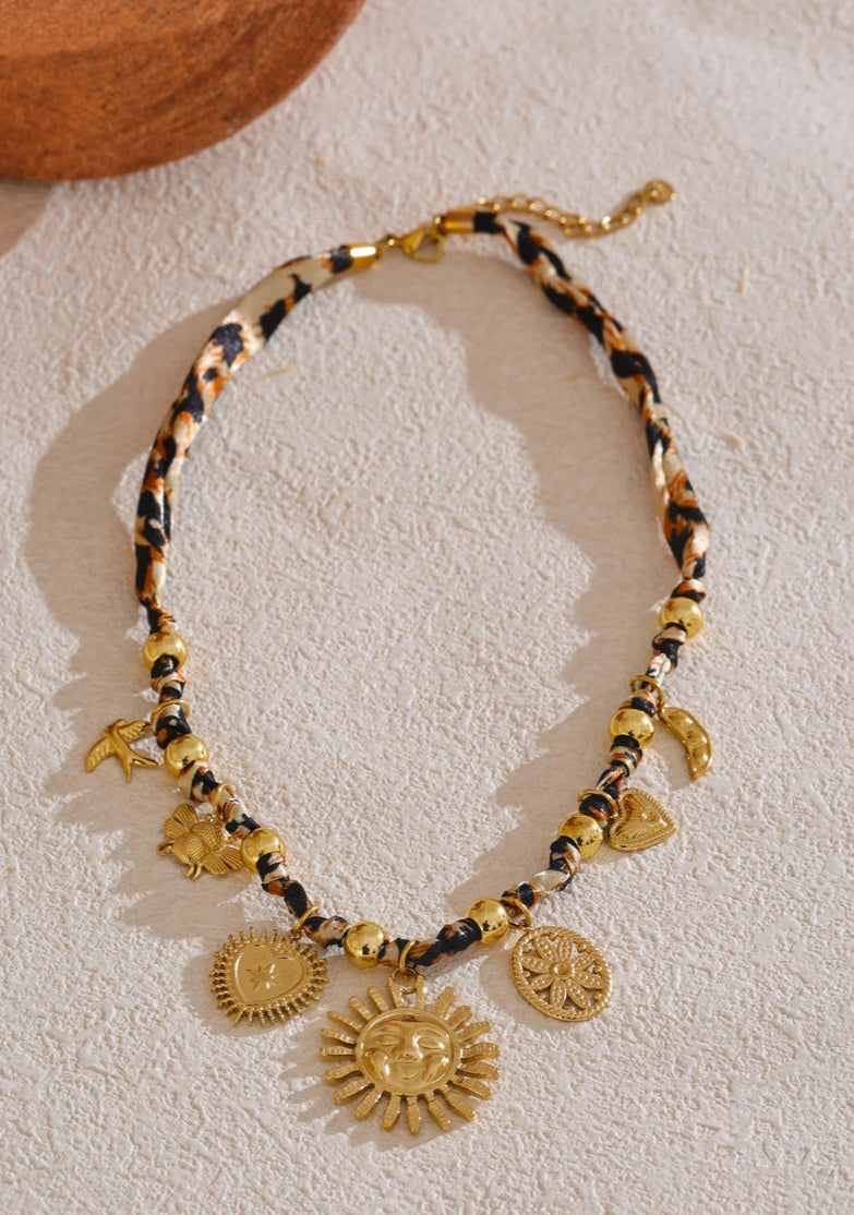 Amani Golden Leopard & Sun Pendant