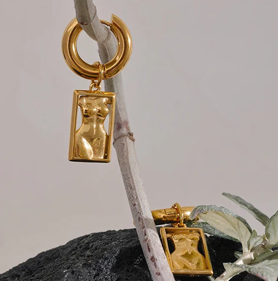 Aira Body Drop Hoops - Waterproof Stainless Steel Earrings