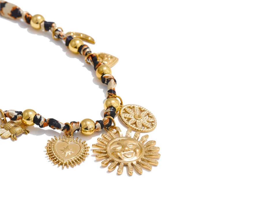 Amani Golden Leopard & Sun Pendant