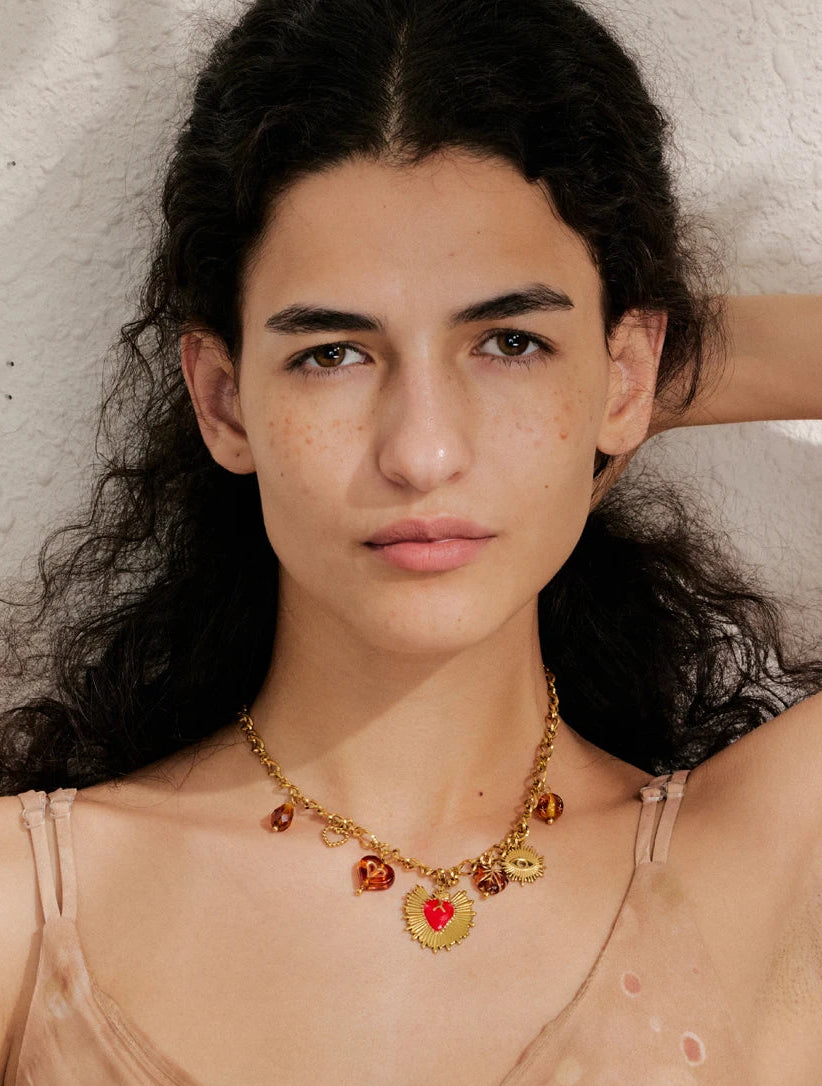 Lola Heart & Spikes Charm Necklace