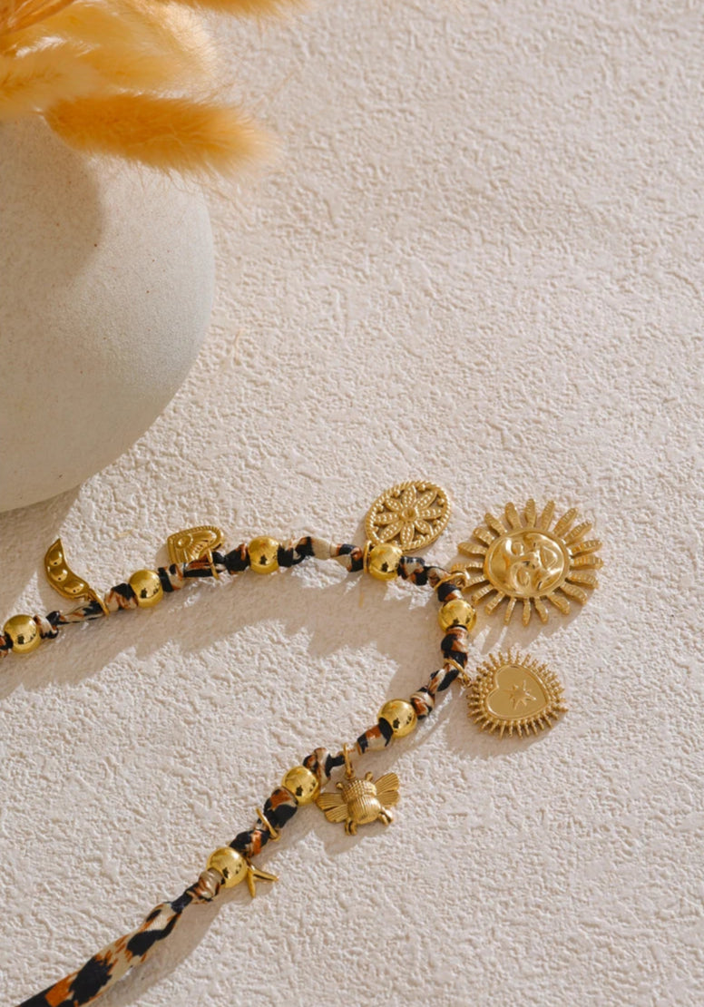 Amani Golden Leopard & Sun Pendant